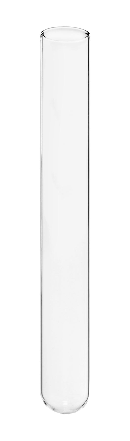 100PK Test Tubes, 25mL, 18x150mm - Rimless - Light Wall, 1.2mm Thick - Borosilicate Glass