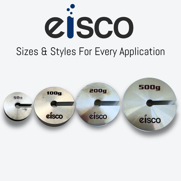 Eisco Labs - 100g Stainless Steel Slotted Mass – Durable Precision Weight with 1.5" Outer Diameter, Slotted for Lab, Physics & Educational Use, Single Use