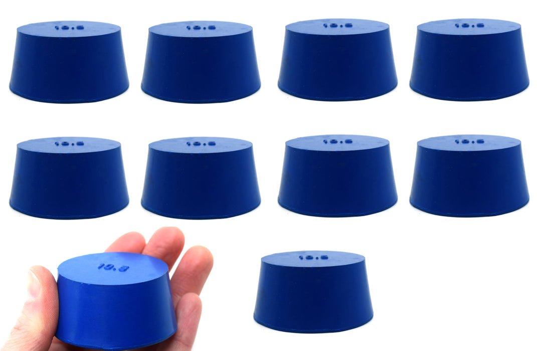 10PK Neoprene Stoppers, Solid - ASTM - Size: #10.5 45mm Bottom, 53mm Top, 25mm Length