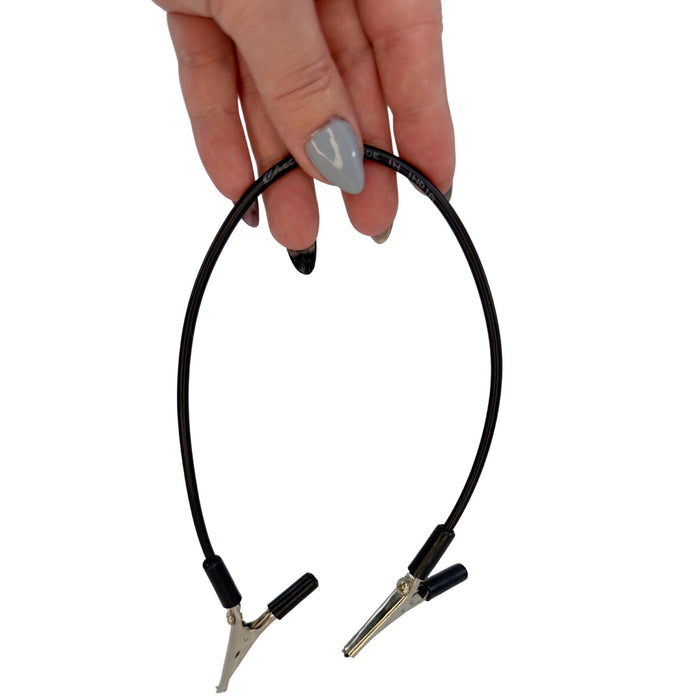 Eisco Labs - 4mm Connecting Leads – 12" Black Insulated Alligator Clip Wires, Electrical Test Leads, Jumper Wires, Circuit Testing Clips, DIY Electronics Cables for Lab, STEM, Experiments, Prototyping