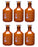 6PK Reagent Bottles, Amber, 500mL - Graduated - Narrow Mouth with Solid Glass Stopper - Borosilicate Glass