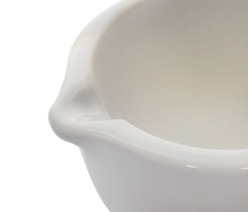 Porcelain Mortar & Pestle Set, 2.4oz - Heavy Duty Pattern - Unglazed Grinding Surface