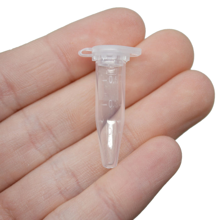 Pack of 100 Micro Centrifuge Tubes, 0.5mL Capacity, Graduated, Leak Proof, Polypropylene - Eisco Labs