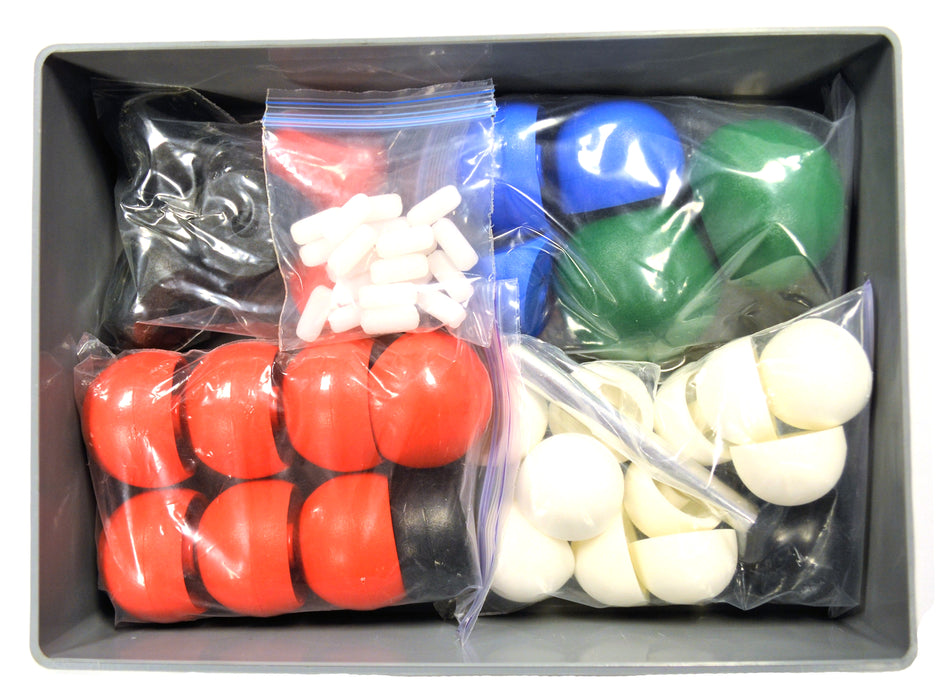 Eisco - Molecular Model Set for Chemistry, 31 Atoms with 20 Links, Plastic Storage Case, Color Coded Atomic Models for Teaching Molecular Geometry, VSEPR, Bonding