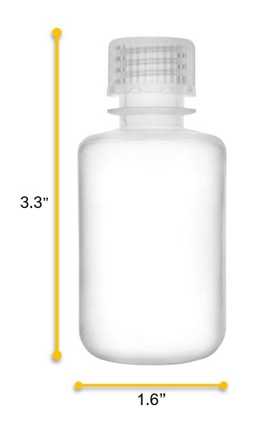Reagent Bottle, 60ml - Narrow Mouth, Screw Cap - Polypropylene