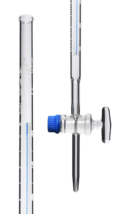 Schellbach Burette, 10mL - Class A - Glass Stopcock - White Graduations - Borosilicate Glass