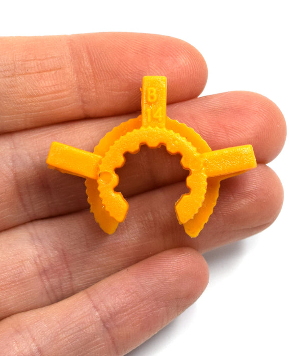 Joint Clip, 14/23 - Chemical & Temperature Resistant, Standard Taper - Yellow, Single Clip - Eisco Labs