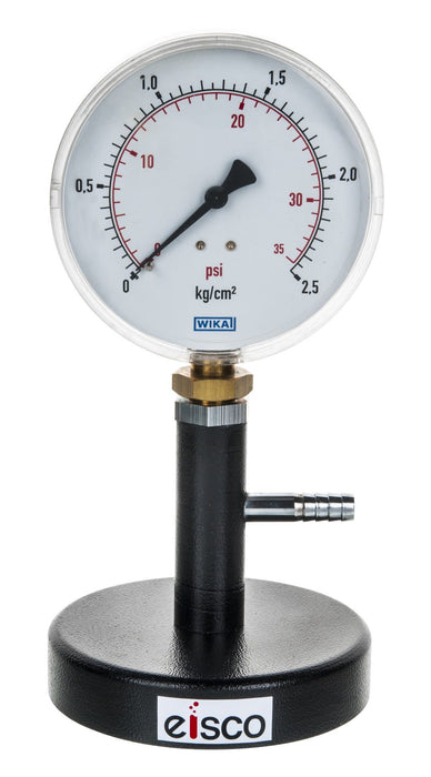 Eisco Labs Bourdon Gauge (Range: 0-2.5 kg/cm2 and 0-35 psi) (0.340in diameter nipple)