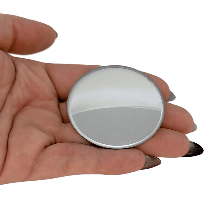 Eisco Labs - Convex Mirror - Divergence Mirror, 2" (50mm) Glass Curved Reflection Mirror, 75mm Focal Length for Physics Light Box Experiments & Optical Studies