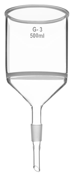 Buchner Funnel, 500ml - Sintered Disc, G-3 Porosity (90mm) - Jointed Stem, 19/26 - Borosilicate Glass - Eisco Labs