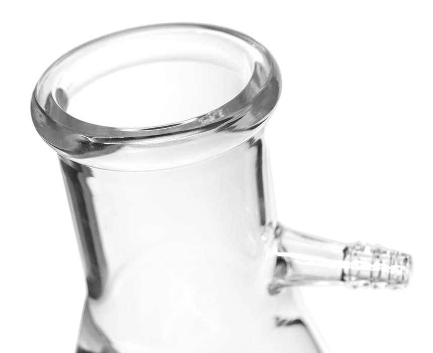 Filtering Flask, 5000mL - Heavy Walled Borosilicate Glass & Integral Barbed Side Arm / Inlet for Vacuum Filtration - White Graduations - Buchner Flask, Erlenmeyer Flask, 5L Filter Flask - Eisco Labs