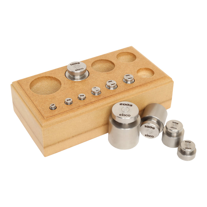 Eisco Labs Balance Weight Set - Stainless Steel, capacity 500gm - 11 pieces