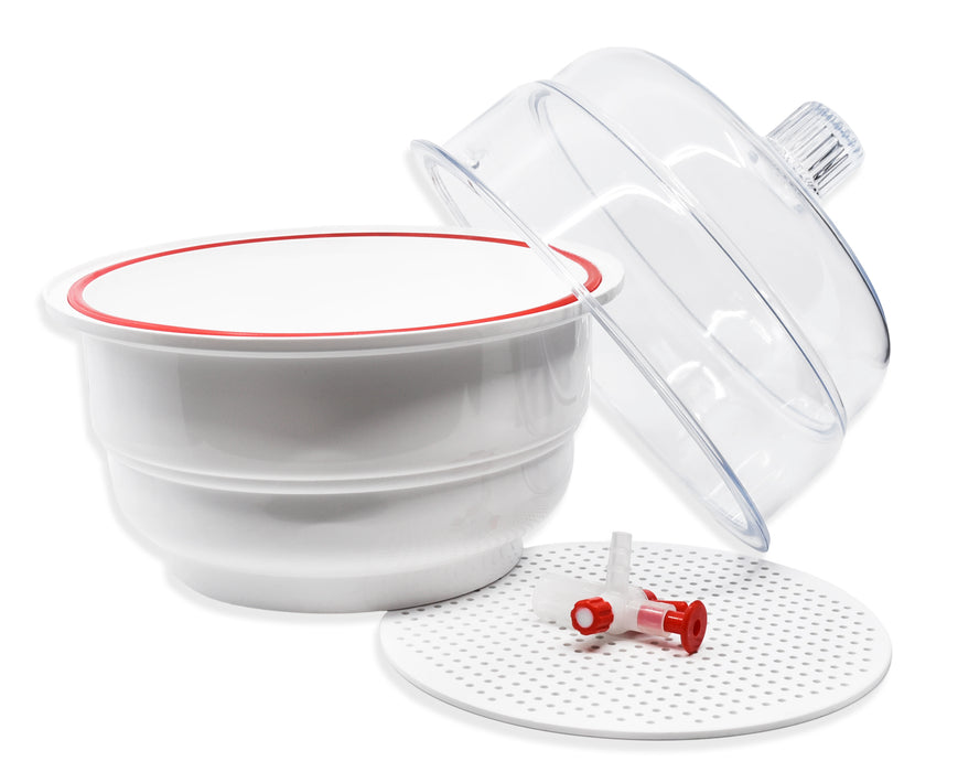 Desiccator Vacuum, 20cm - PTFE plug and stopcock - Autoclavable
