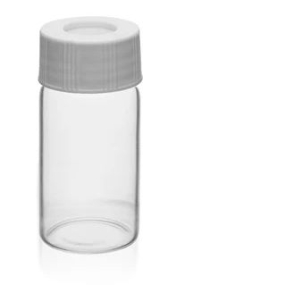 VOA/TOC Clear Vials, 20mL, 100/PK - Borosilicate Glass - ASTM/USP Type I, Class B - PTFE Septa