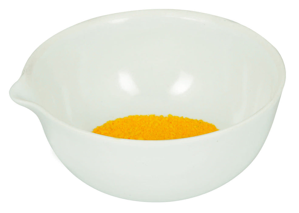 Evaporating Basin - 1" (25mm) dia. Porcelain, Deep form with Spout - Eisco Labs