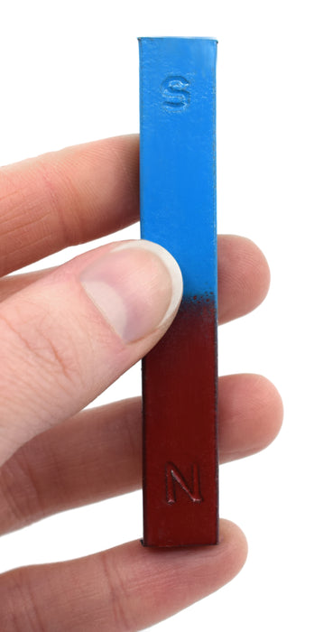 Bar Magnets, Set of 2 Magnets - N/S - Chrome Steel - 2.95" x 0.5" x 0.1" - With Keepers - Eisco Labs