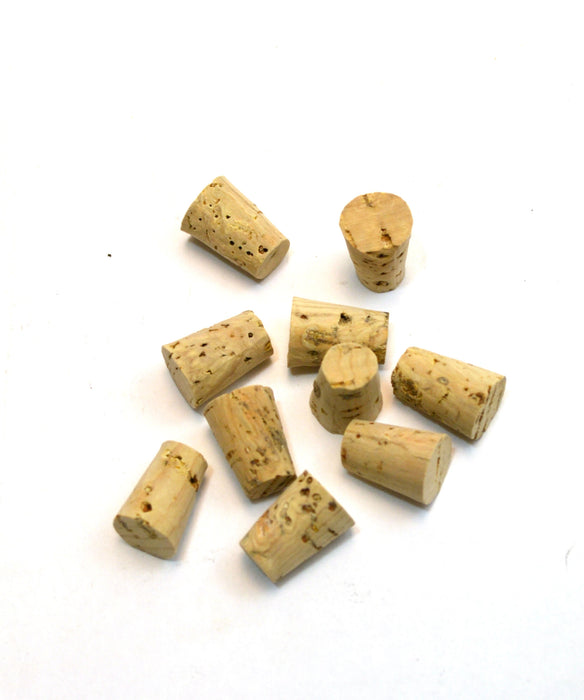 Eisco Labs Cork Stopper - Bark, size no. 1, bottom 8mm, top 11mm, length 16mm, pk of 10
