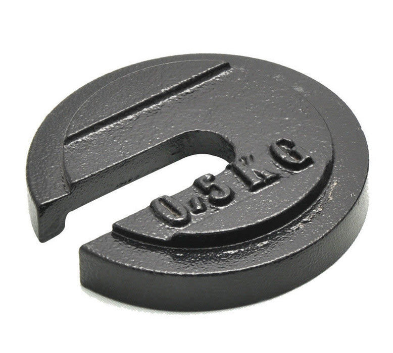Eisco Labs Cast Iron Slotted Weight - 0.5 Kg Painted Black (1.10 Pounds)