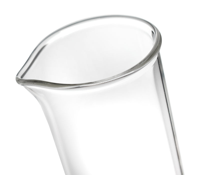 Graduated Cylinder, 250mL - ASTM Class A - Protective Collar, Hexagonal Base - White Graduations - Borosilicate Glass