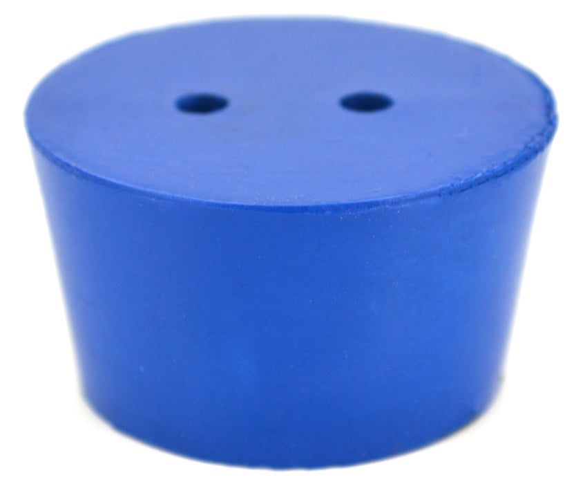 10PK Neoprene Stoppers, 2 Holes - ASTM - Size #8.5 - 36mm Bottom, 43mm Top, 25mm Length
