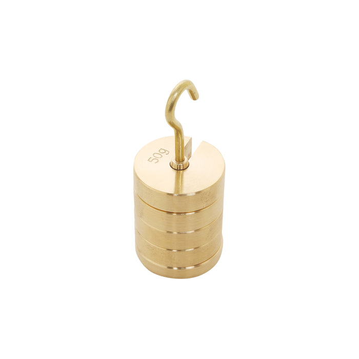 Slotted Mass Set with Hanger, 50g Each - 250g Total - Brass