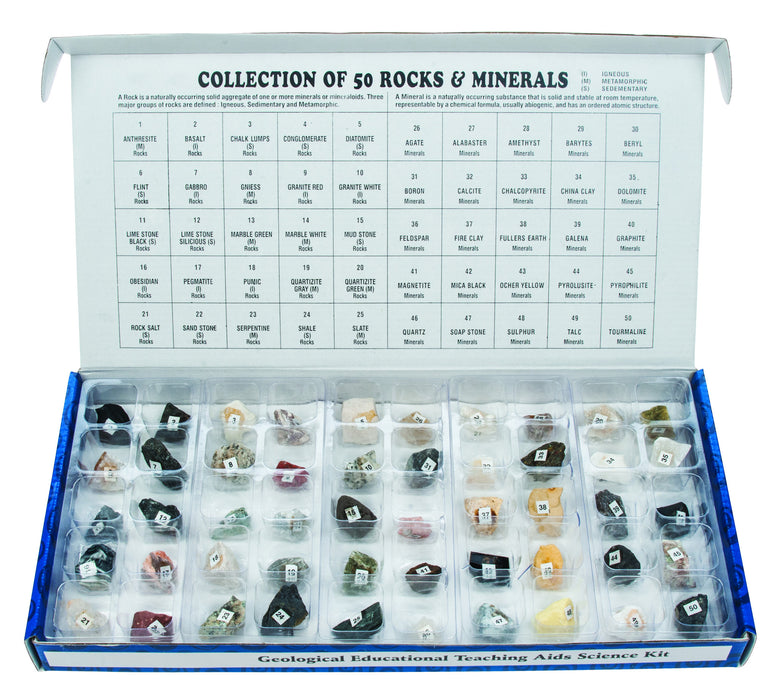Set of 25 Rocks and 25 Minerals