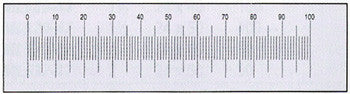 Eyepiece Graticules, Vertical scale, Dia 21mm