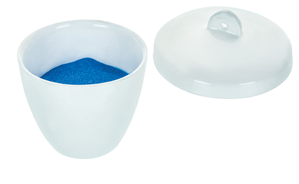 Porcelain Crucible with Lid, 100ml Capacity, Squat - Eisco Labs