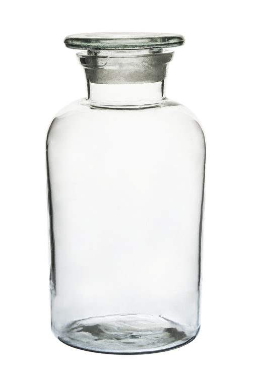 Eisco Labs Reagent Bottle, Soda Glass, Wide Neck with Stopper, 1000 mL
