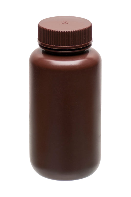 Reagent Bottle, 250ml Wide Mouth - HDPE - Amber Color