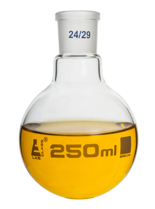Boiling Flask, 250ml - 24/29 Interchangeable Joint - Borosilicate Glass - Round Bottom - Eisco Labs