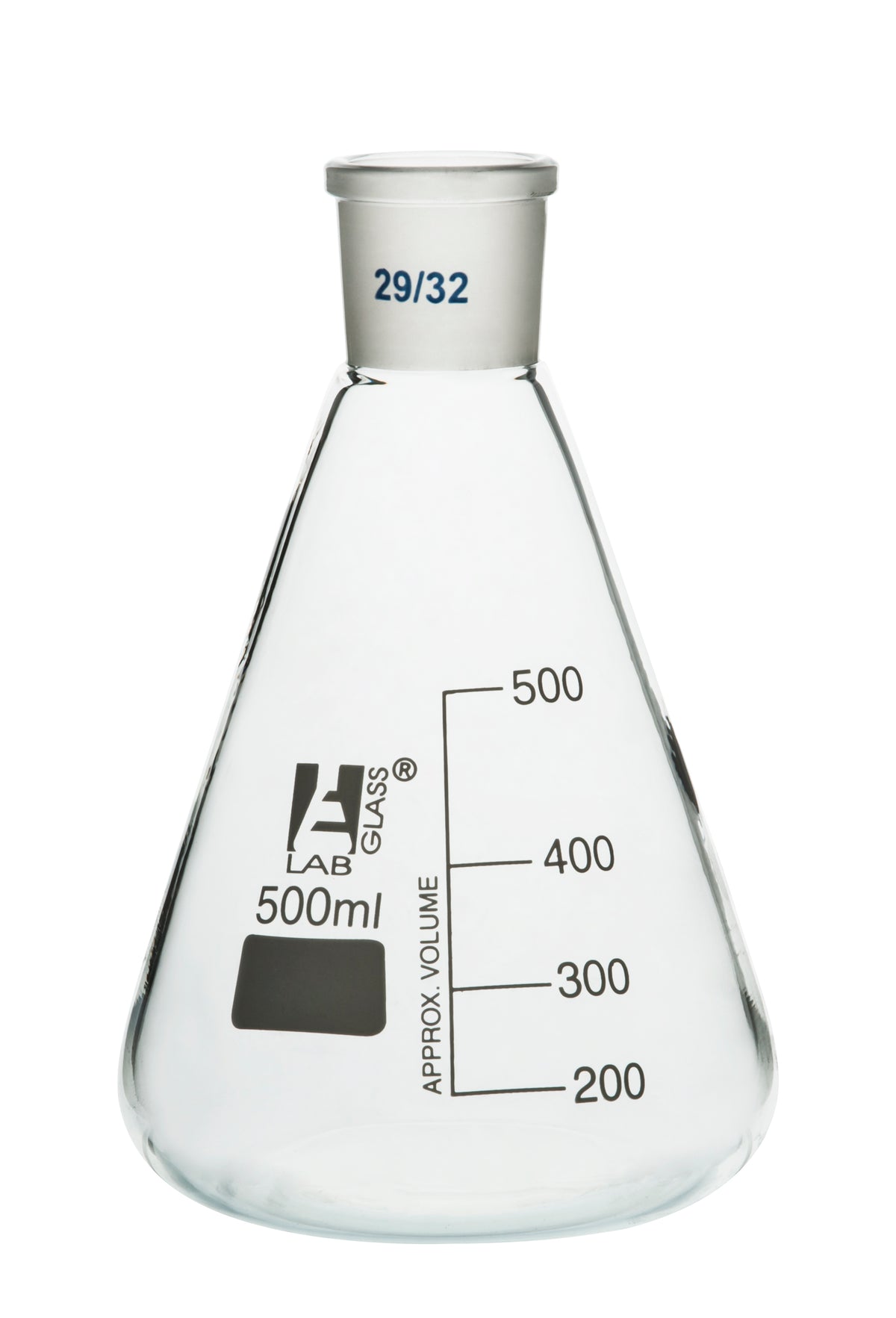 Erlenmeyer Flask, 500ml 29/32 Joint, Interchangeable Borosilicate — Eisco Labs