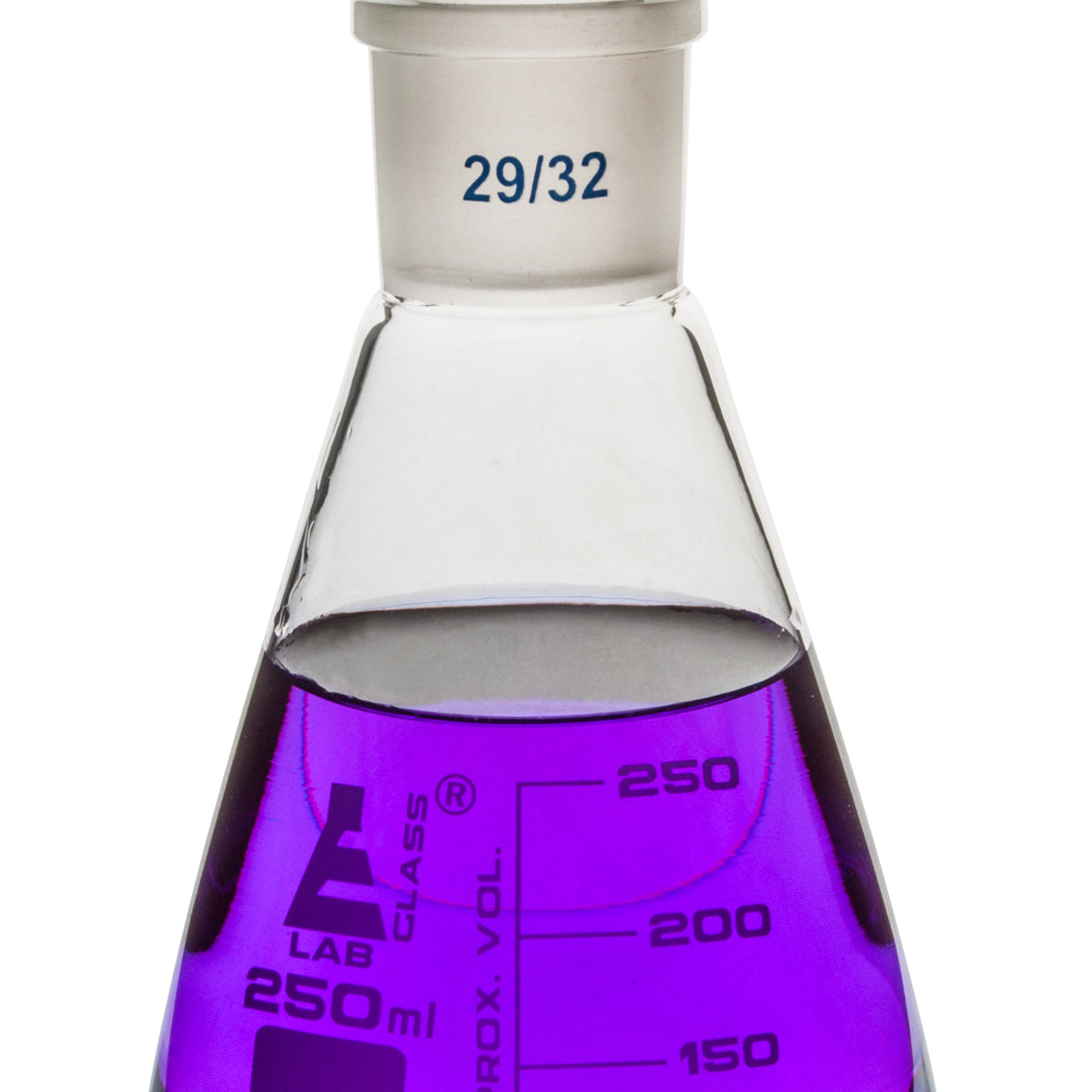 Conical Flask & Stopper, 250 ml - 29/32 Hexagonal, Hollow Glass Stoppe ...