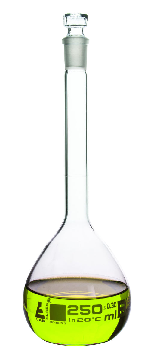 Flasks Volumetric with Hollow Stopper Class - B, 250 ml, White Graduation