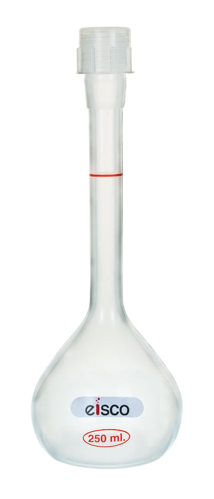 Volumetric Flask, 100ml - Polypropylene, with Screw Cap - Autoclavable - Eisco Labs