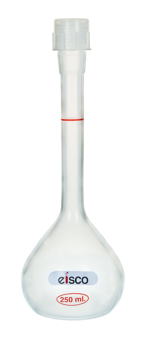 Volumetric Flask, 100ml - Polypropylene, with Screw Cap - Autoclavable - Eisco Labs