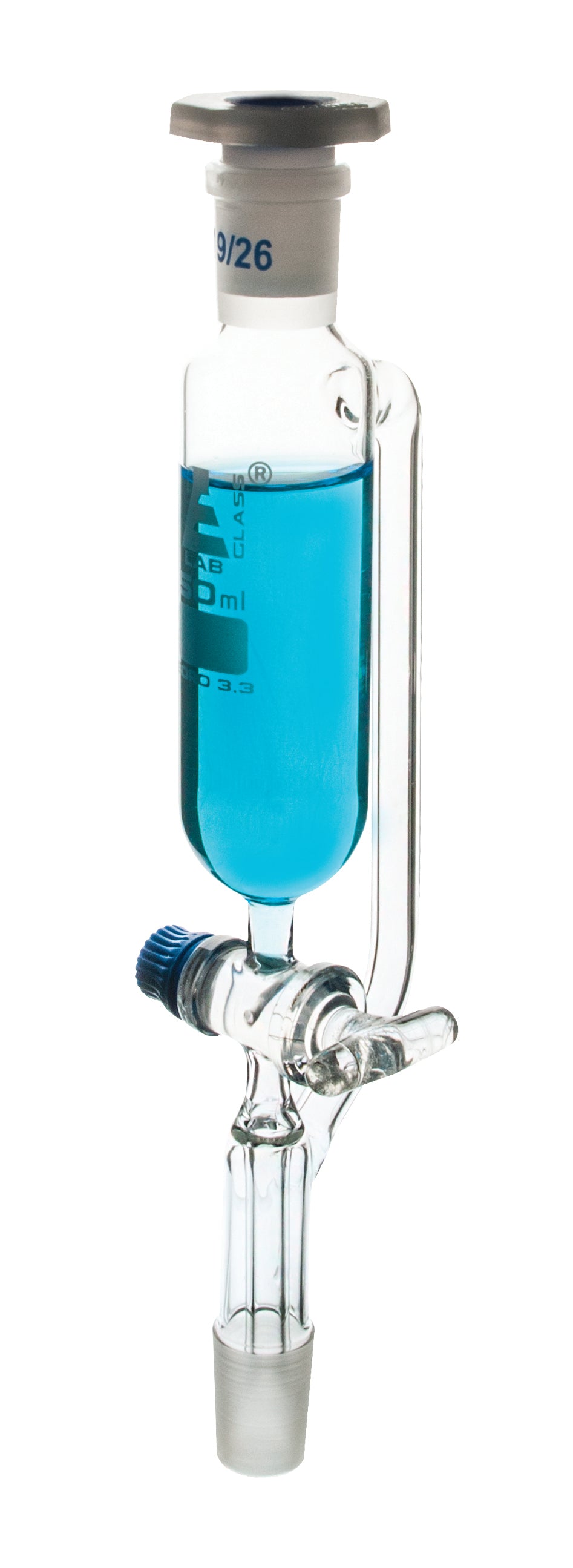 Dropping Funnel, 50ml Pressure Equalizing 19/26 Plastic Stopper, G