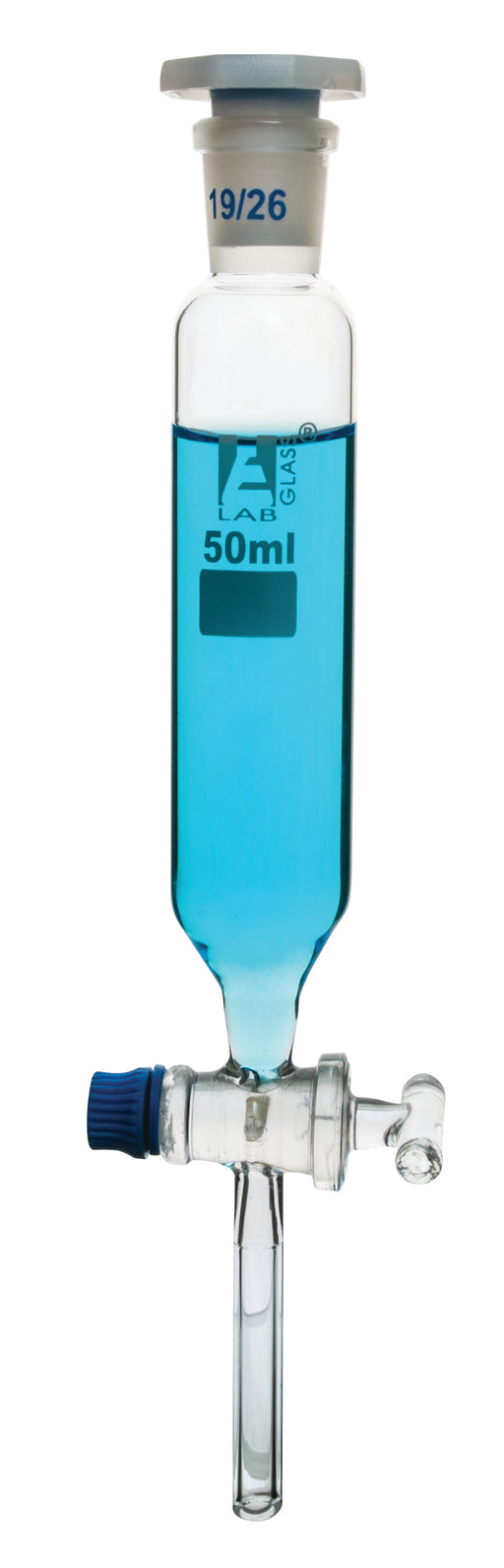 Funnel Dropping - Cylindrical, Glass stopcock, 50ml