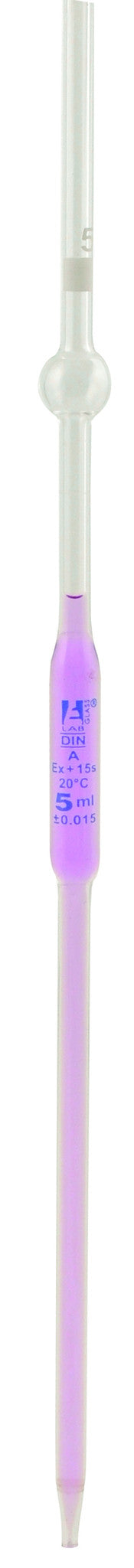Pipette class 'B' with safety bulb, 5ml