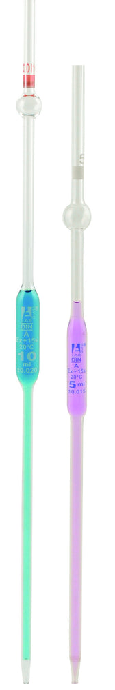 Pipettes Class - B with Safety Bulb, 5 ml, White Graduation