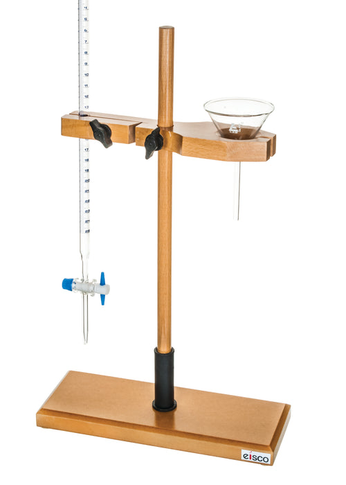 EISCO Funnel and Burette Combined Stand, Polished Wood