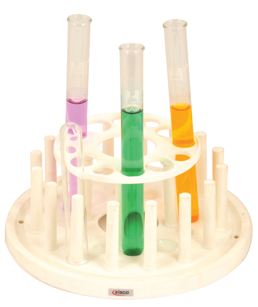 EISCO Round Test Tube Stand, Polypropylene, 12 Holes and 16 Pins