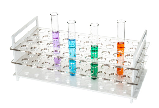 Test Tube Stand, Polycarbonate, Size 25mm x 18 Tubes