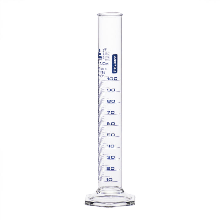 Graduated Cylinder, 100ml - Class A - Hexagonal Base - Borosilicate Glass