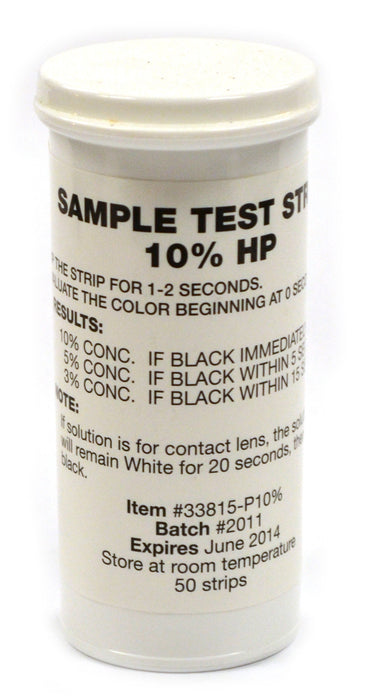 Very High Level Peroxide Test Strips, Food Grade, up 10% Conc. (Vial of 50)