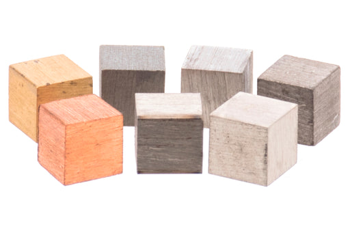 Cubes Metal Assorted - 10 mm, Cubes Metal - Set of 7 including Tin