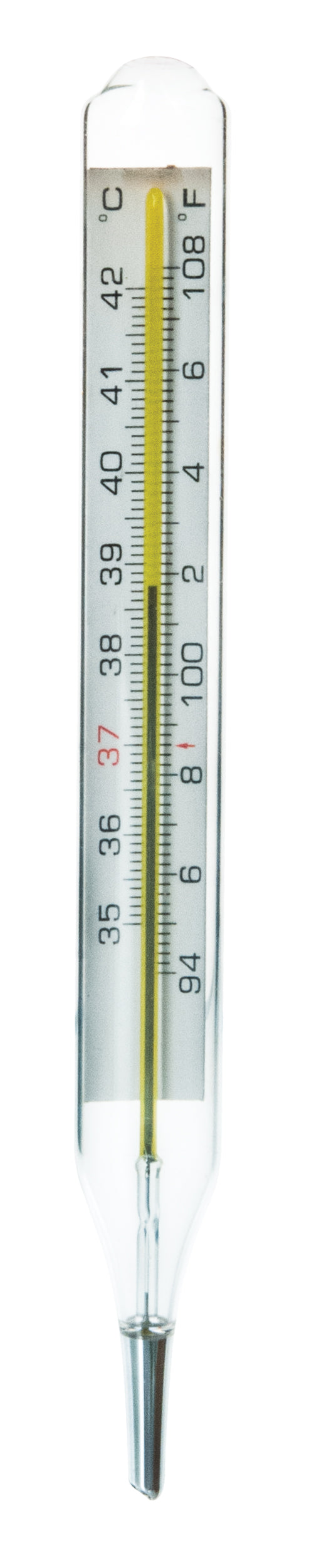 Eisco Labs Red/Blue Thermometer For Science Class -12°C To 110°C Range, 12 Inches Long