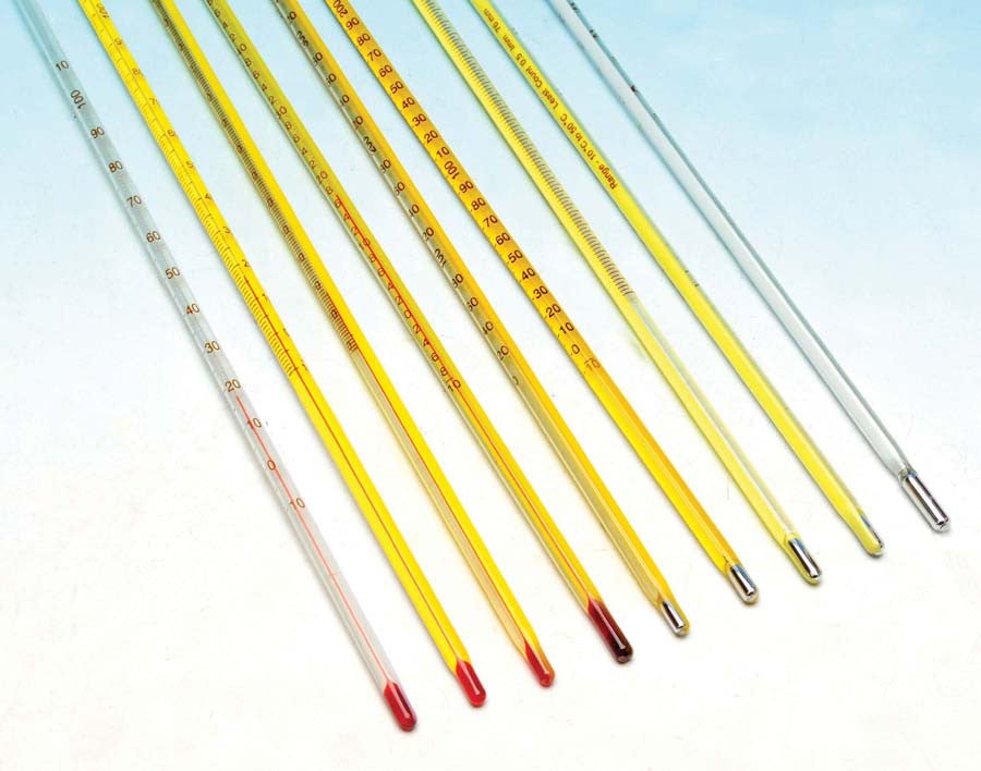 Thermometers Mercury - Yellow Backed, -10 to 110°C