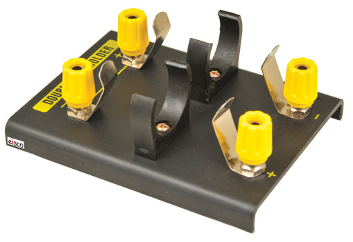 D' Battery Holder for 2 batteries with 4mm Banana Plugs - DC Power Supply Alternative - RoHS
