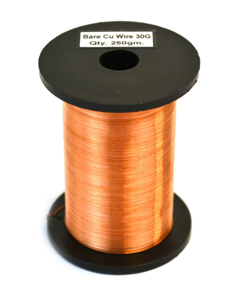 Copper Wire, Bare, 1150ft Reel, 30 SWG (32/33 AWG) - 0.0124" (0.32 mm) Dia.